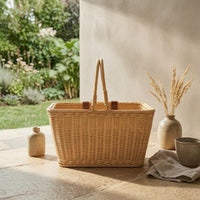 Front Bike Basket Open Top Woven Bike Basket Rectangular