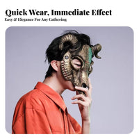 edgy goat prong face covering for all genders pronged Monster face covering Large curved protrusions for Adults, Teenagers
