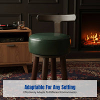 Deep Green Swivel Leisure Chair, Hardwood Frame, Modern Minimalist Single Sofa, Round Backrest Stool for Small Apartment