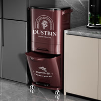 Kitchen Trash Can with Foot Pedal, Large Capacity, Wet/Dry Separation, Tall