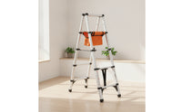 Portable Aluminum Step Ladder Anti-Slip Foldable Step Ladder Lightweight Long-Lasting for DIYers, Cleaning