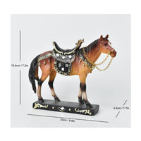 Standing Horse Figurine Saddle-Design Horse Figurine Ornate