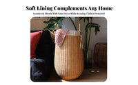 Woven Floor Basket Multi-Purpose Laundry Hamper Decorative for Bedroom, Families