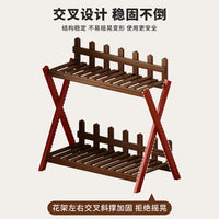 Solid Wood Plant Stand Indoor Outdoor Floor Display Rack for Balcony Living Room