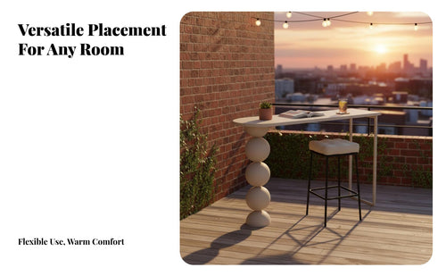 Scratch-Resistant Sintered Stone Bar Table Waterproof Wall Partition Table Easy to Clean Home Furniture Sturdy and Long-Lasting for Apartment Dwellers, Homeowners, Families, Balcony, Cafe, Living Room