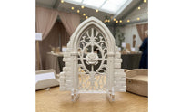 Arched Window Frame Wall Decor Brick-Textured Medieval Arched Window Vintage