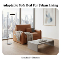 Pull-Extendable Sofa Bed Multi-Functional Tri-Function Transformable Loveseat Space-Saving Design Firm Support Foam for Students