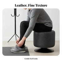 360-Degree rotate Round Rotating Footrest Multi-Functional Round Upholstered Ottoman Multifunctional Vanity Seat Thick Sponge pad for Adults, Homeowners, Home Decorators, Living Room, Entryway, Bedroom, Office