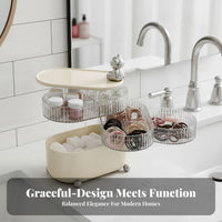 Rotatable Design four-tier Rotating Organizer Compartmentalized four-tier Rotating Storage Case Space-Saving Jewelry Box Multi-Functional for Women, young women, Students, Desktop, Dressing Table, Bedroom, Dorm Room