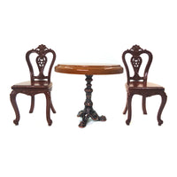 1:12 Dollhouse Miniature Vintage Dining Table and European-Style Chairs Set