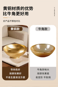 Pure Brass Gua Sha Bowl Tool for Body Massage and Meridian Scraping