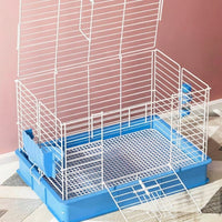 Guinea Pig Cage Habitat and Bunny Cage, Multi-Level Spray-Painted Metal Wire Luxury Animal Enclosure, Extra Indoor Small Animal Easy House