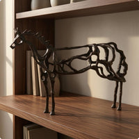 Openwork Horse Sculpture Hollow Animal Ornament Antique Style Home Decor