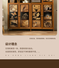 Kitchen Sideboard Storage Cabinet for Living Room Floor Standing Vintage Style Coffee Tea Cabinet