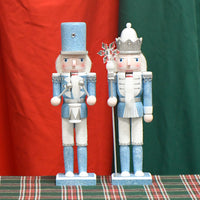 30cm Sky Blue Glitter Nutcracker King Wooden Craft Christmas Decoration