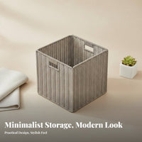 Woven Cube Basket With Handle foldable Woven Cube Built-in Handles for Adults