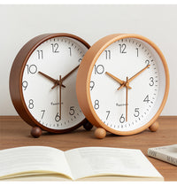 Vintage Wooden Table Clock with Silent Sweep Movement