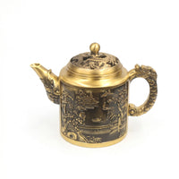 Brass Teapot Ornament Gold-Toned Teapot Ornament Embossed