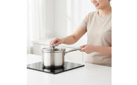 316 Stainless Steel Pot Thickened Lidded Milk Pan Induction Compatible Single Handle Pot for Infant Meals Prep