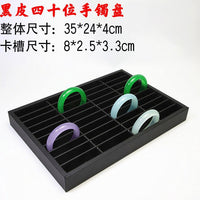 Premium 40-Slot Bracelet Display Tray for Hetian Jade, Jadeite, and Gold Bracelets, Universal Fixed Jewelry Holder