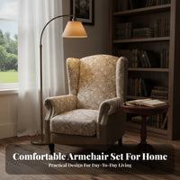 Patriotic Country Aesthetic Patchwork highposterior chair Chair Retro Look highposterior chair Chair High rear Armchair sturdy Wood Frame for Vintage look Lovers, Interior Designers, Living Room, perusing corner, Bedroom, Reception Area