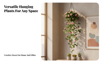 Ready to Hang Artificial Hanging Flower Realistic Look Fake Hanging Basket Plant Real Looking Faux Trailing Flower Vine Low Maintenance for Business Owners, Garden Enthusiasts, Indoor, Balcony, Restaurant, Wedding