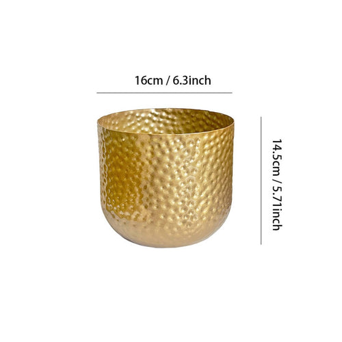 Festive Pail Planter Fortunate Gold Flower Pot Golden for Festival