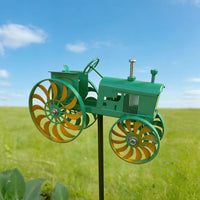 Metal Four-Wheel Tractor Garden Decoration, Iron, Indoor/Outdoor