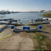 Boat Trailer Roller with Bracket Ribbed Roller Assembly Heavy-Duty Support Bracket with Rollers for Docking