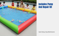 Inflatable Pool, Thickened Outdoor Swimming Pond for Kids, Fishing & Play Activities