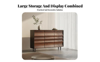 Wabi-Sabi Design Fluted Door Credenza Modern design Sideboard Minimalist Aesthetic Buffet Cabinet Designer Inspired for Homeowners, Families, Renters, Dining Room, Entryway, Hallway