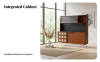 Nordic design Tall Sideboard with Hutch centuryera Modern Storage Furniture Japanese Design Display Cabinet Multi-Functional for Families, Homeowners, Renters, Dining Room, Kitchen