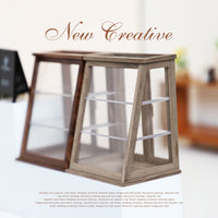 Wooden Dollhouse Accessory Narrow Mini Cake Cabinet Trapezoid Display Shelf M168