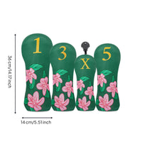 4 Pieces Tag Closure Golf Club Head Cover Set Sports Accessory for Golfers