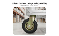 Steel Base Trolley Foldable Design Folding Base Cart Detachable Fences Flatbed Trolley with Wheels for Movers, Outdoor Market, Factory, Moving