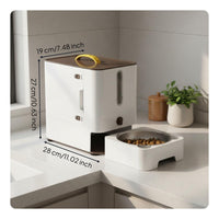 Feline Food Storage Dispenser Stainless Steel Bowl Portable Pet Dispenser
