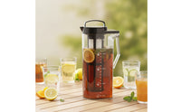 Slim Refrigerator Pitcher with Infuser Graduated Infusion Pitcher with Filter BPABPA-Safe Carafe with Lid Lightweight for Tea Lovers, Kitchen