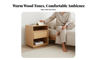 Rattan Drawer End Table sturdy Wood Nightstand Sturdy Construction for Guest Room