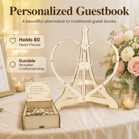 Heart Guest Book Drop Box, Wooden Wedding Guest Book Alternative, Wedding Keepsake Frame with Heart Tokens, Standing Decor for Reception
