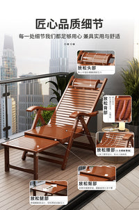 Folding Bamboo Reclining Chair for Travel and Leisure