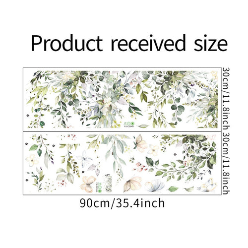 Greenery Butterfly Wall Sticker Self Botanical Vine Mural