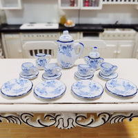 Dollhouse Mini Ceramic Tea Set for Pretend Play