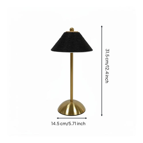 Rattan LED Desk Lamp Handwoven Rechargeable Touch Table Lamp Vintage Design