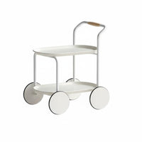 2-Tier Rolling Side Table Minimalist Design Mobile Furniture Large Capacity