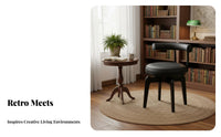 Rotating Dining Chair Vintage & Design Upholstered Rotating Armchair Padded Seat and Backrest Curved Backrestrest for Kitchen