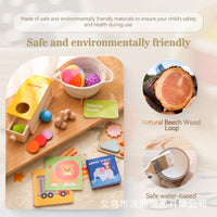 Montessori Wooden Busy Book Puzzle Toy Set for Toddlers 1-3 Years, Educational Toy