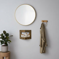 Wooden Key Hanger Rustic Design Wall Mounted Corner Organizer for Entryway