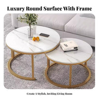 2 Pieces Round Nesting Table Set Modern Minimalist Cylindrical Nesting Stands Light Luxury modern designSaving for Small areas