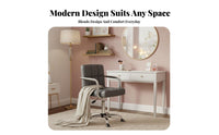 Quilted Rolling Task Chair Ergonomic Backrest Office Furniture for Adults, Women
