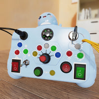Self-Directed Learning Sensory Toy with Buttons Interactive Busy Board with Switches Educational Busy Board with LED Lights Compact for Toddlers, Kids, Playroom, Travel, Tabletop